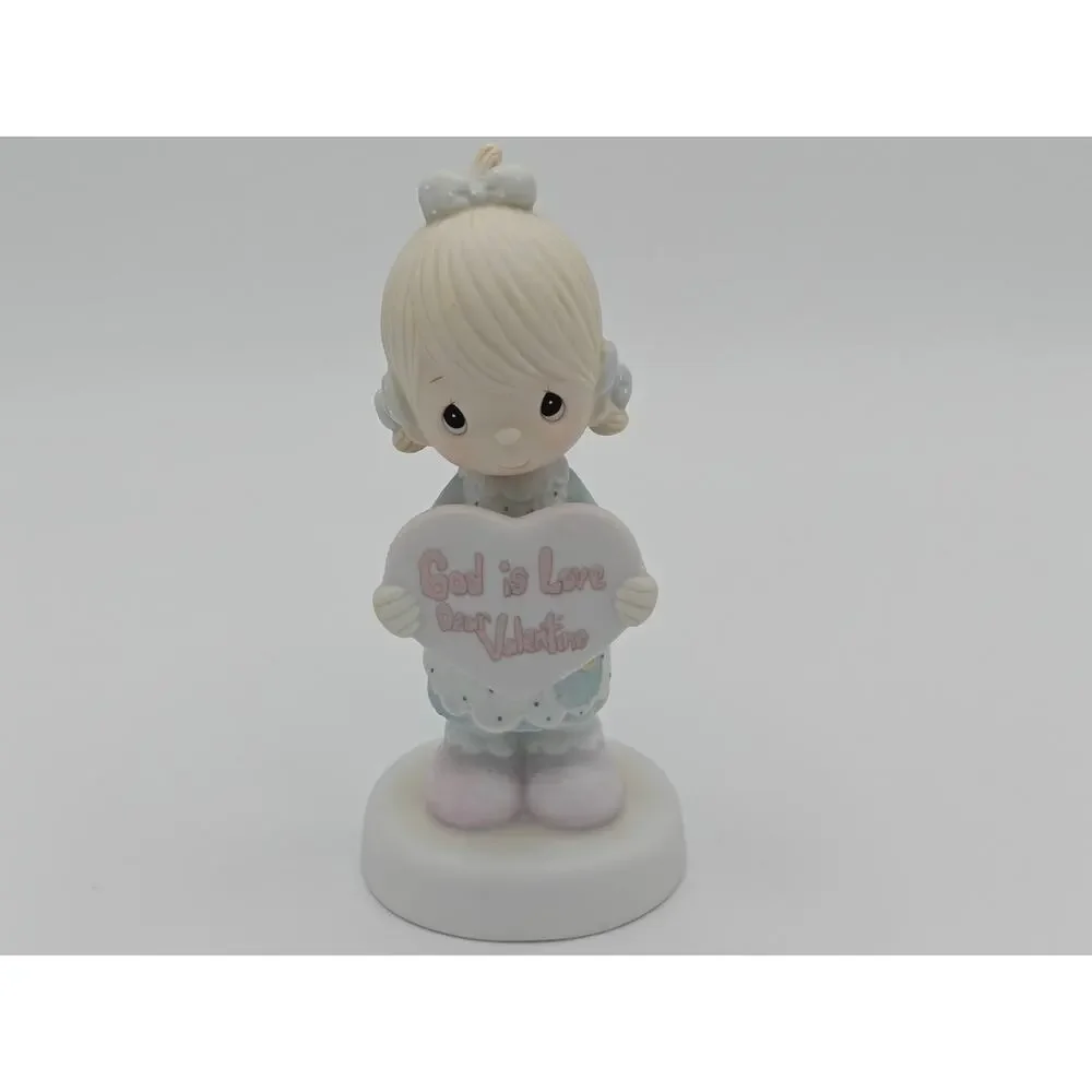 Precious Moments E7154 Enesco God Is Love Dear Valentine Girl Figurine 1981
